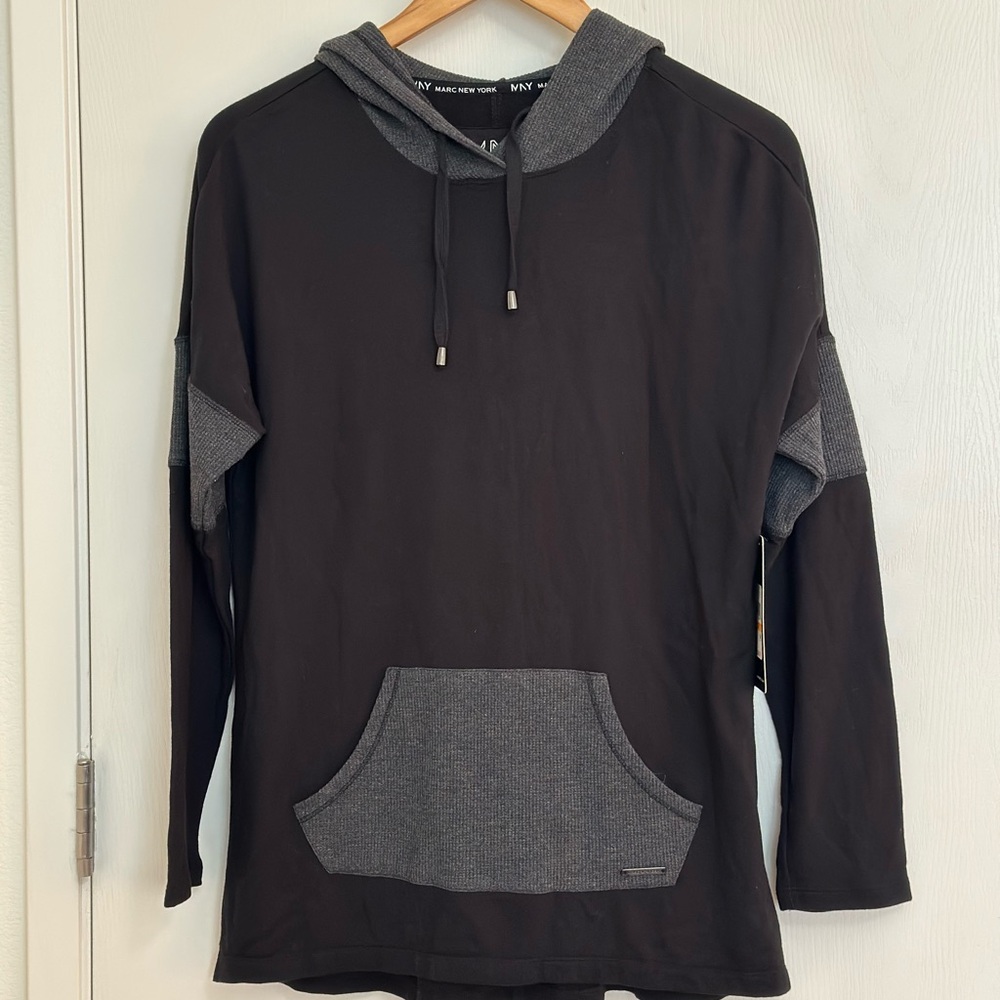 Marc New York Black and Gray Hooded Sweatshirt